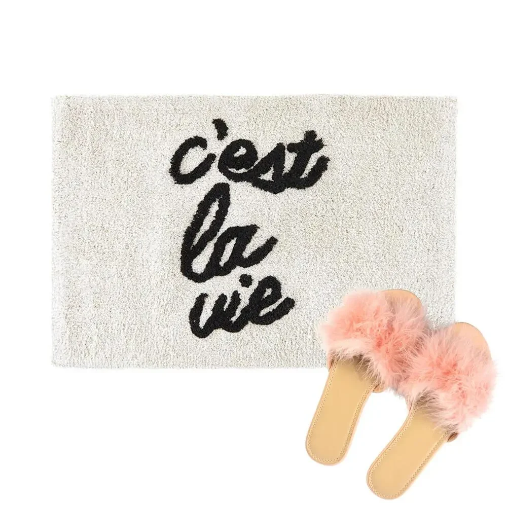 Set of 2 C'est la Vie Bath Mat | Soft Bathroom Rug | 20